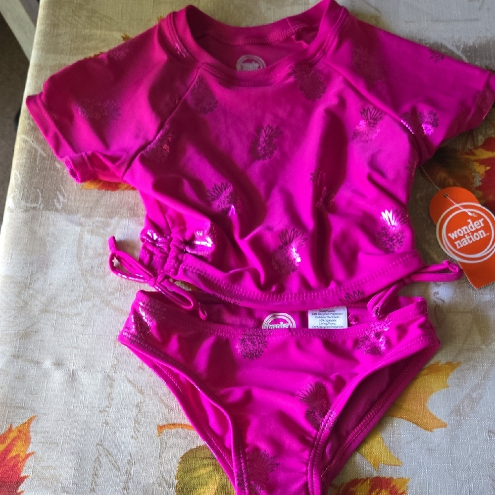 Wonder Nation Fuchsia Pineapple Swimsuit